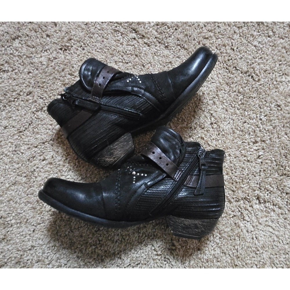 Women's Miz Mooz Black Marnie Ankle Boots size 6 US 37 Europe steam punk look